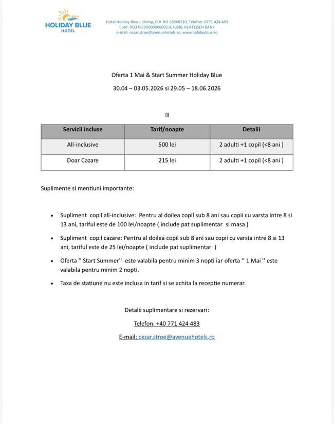 Oferte cazare Avenue Hotels – pentru membrii Partidului Patrioților